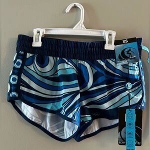 NWT - Wave Life Women’s Swim Shorts-Blue pattern- XS